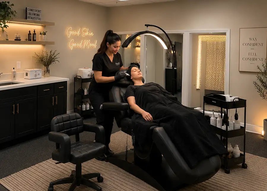 Images Salon Suites by Amani in Fairview Heights, IL - beauty professional working in her private salon suite